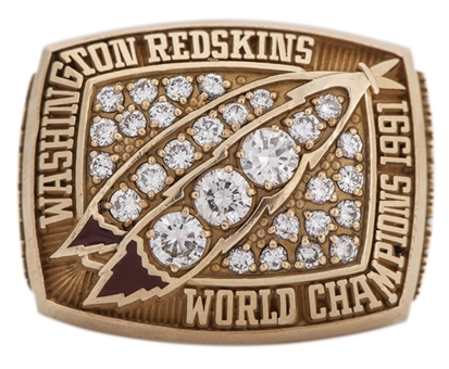 1991 Washington Redskins Super Bowl XXVI Player Ring With Original Presentation Box (Player LOA)